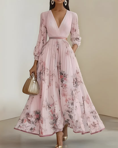 Robe longue imprimé col v bohème été — vue 2