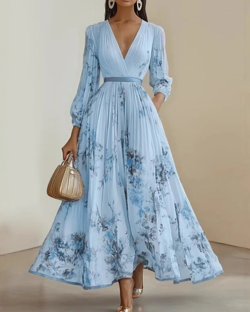 Robe longue imprimé col v bohème été — vue 3