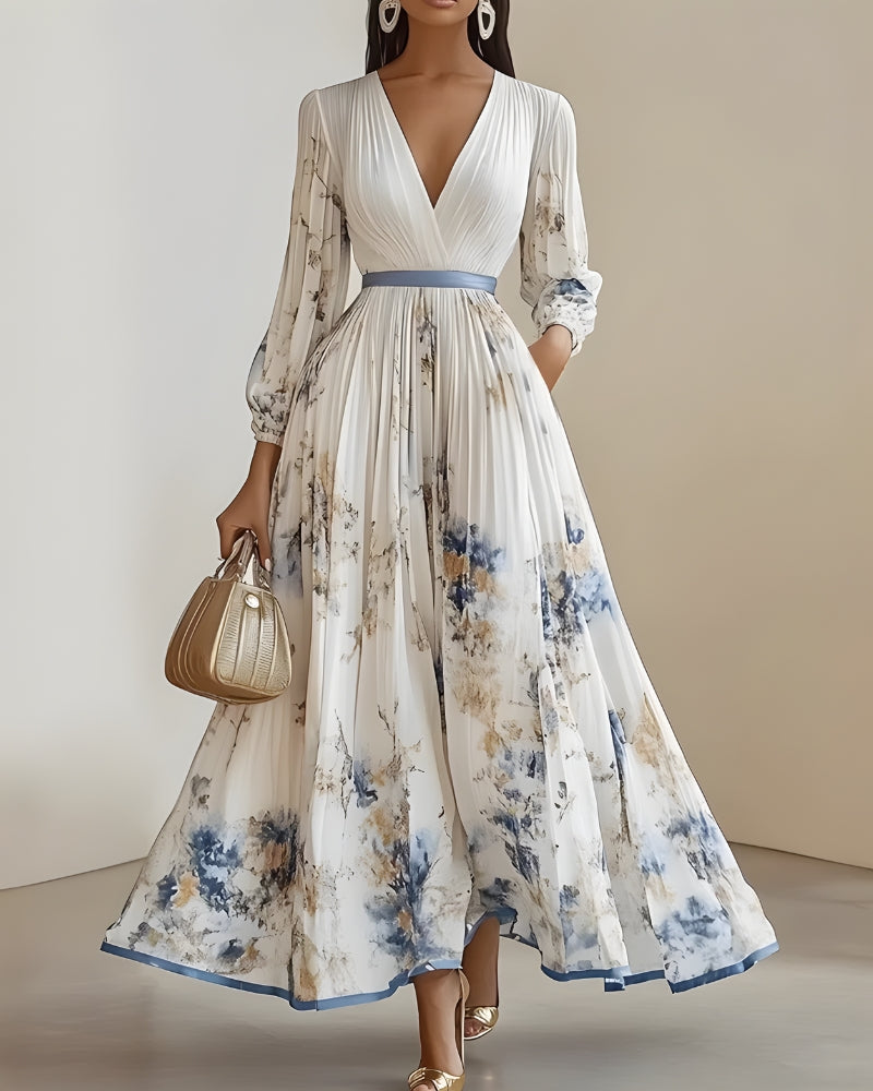 Robe longue imprimé col v bohème été — vue 4