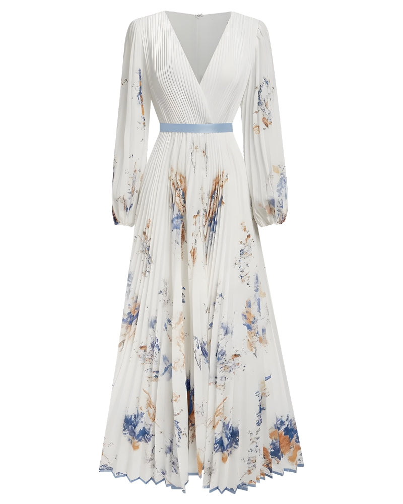 Robe longue imprimé col v bohème été — vue 9