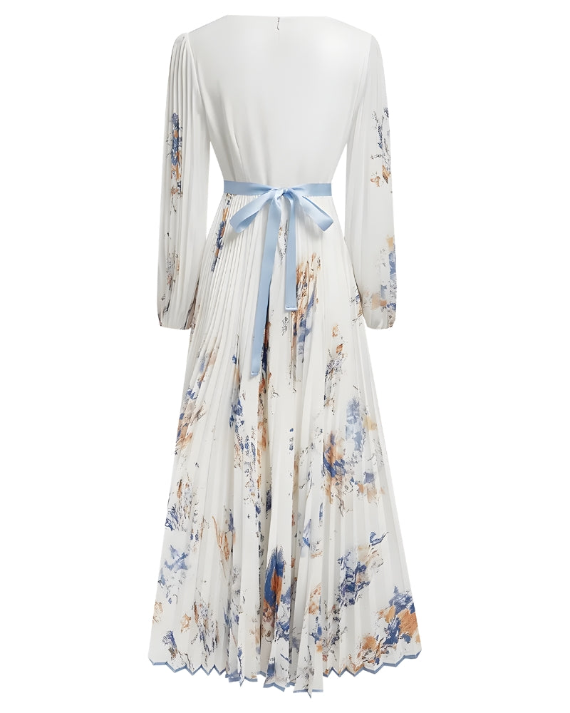 Robe longue imprimé col v bohème été — vue 8