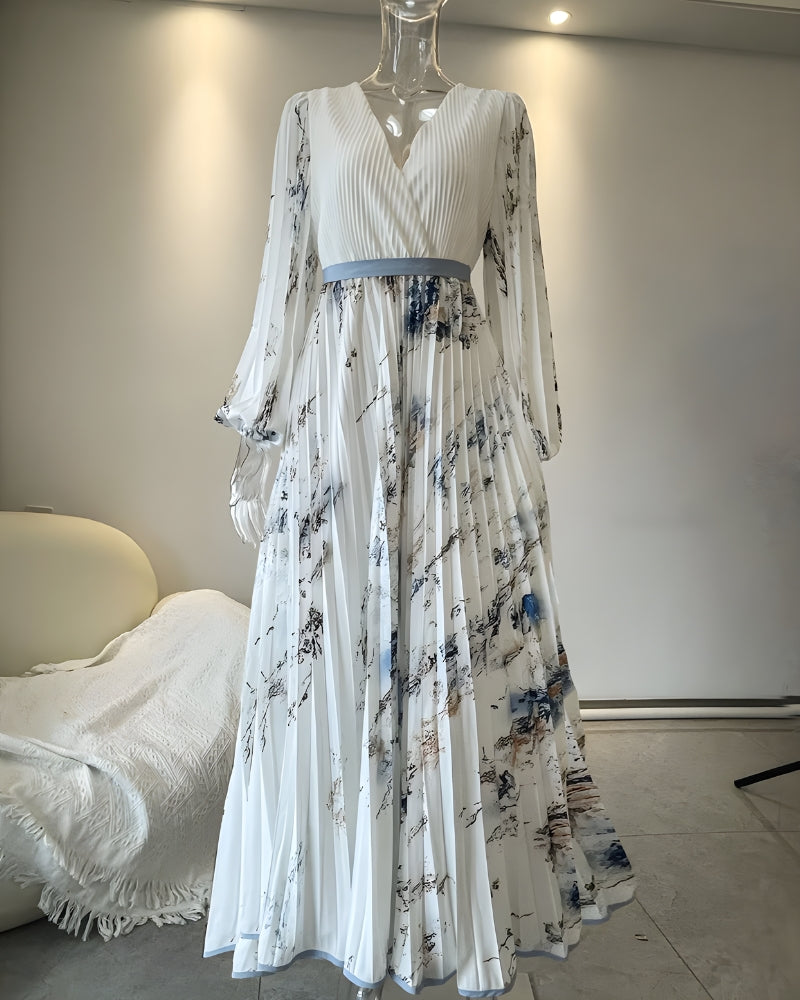 Robe longue imprimé col v bohème été — vue 7