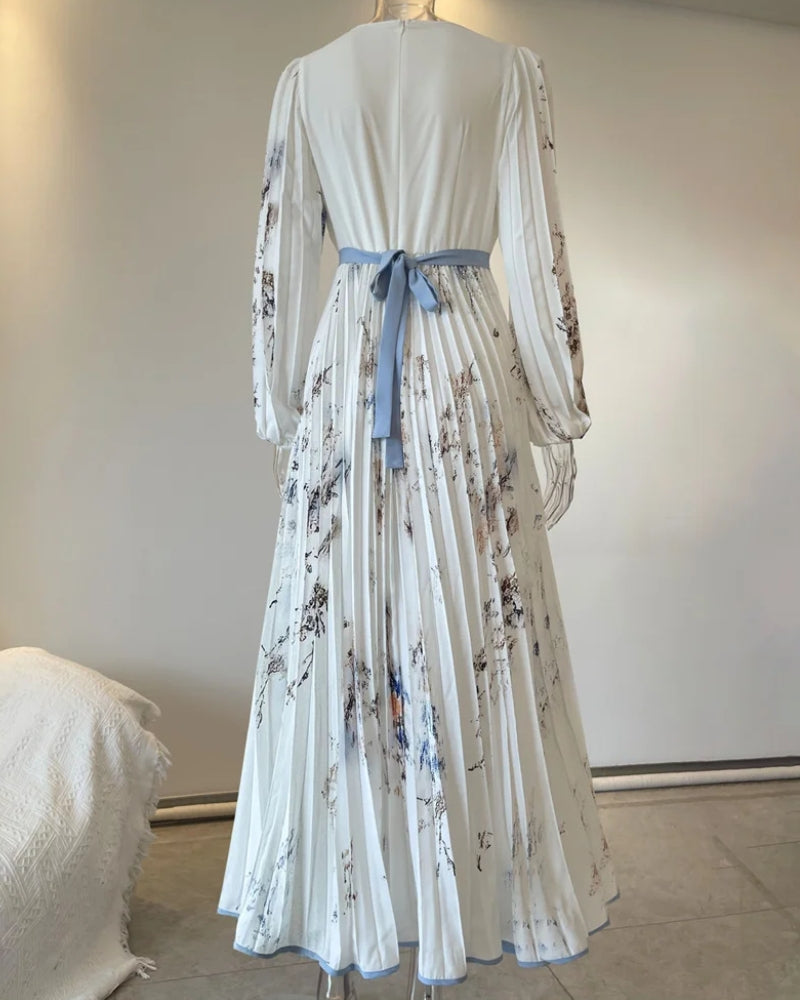 Robe longue imprimé col v bohème été — vue 5