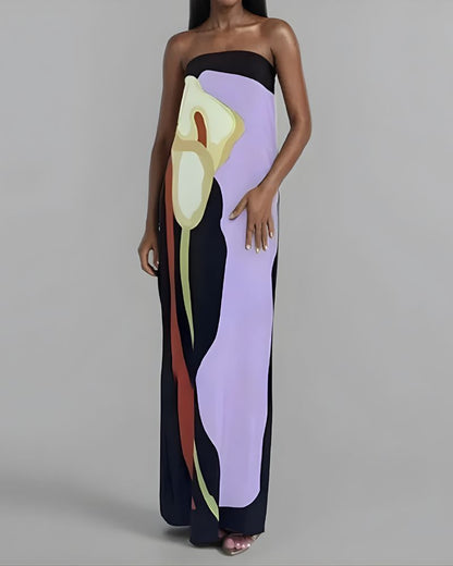 Robe longue imprimée artistique — vue 2