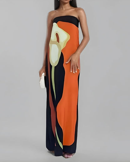 Robe longue imprimée artistique — vue 4