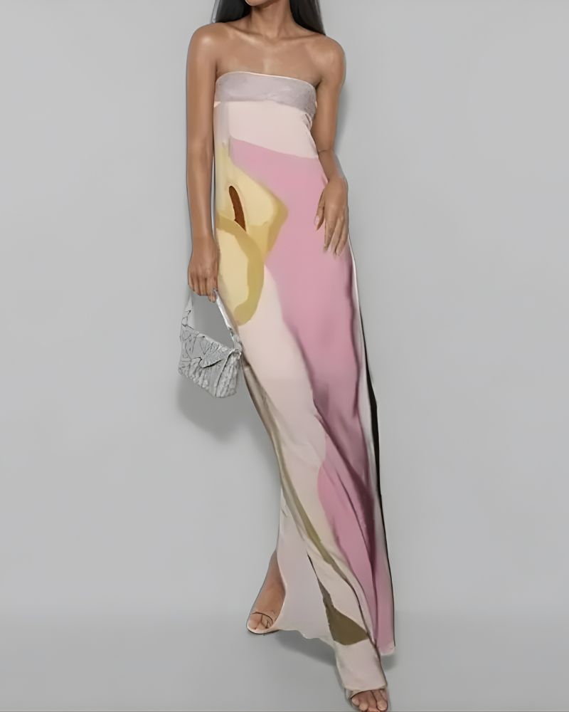Robe longue imprimée artistique — vue 5