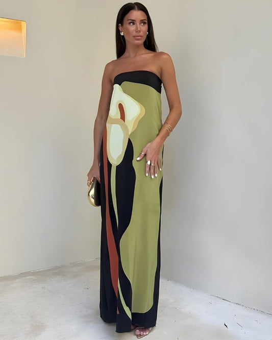 Robe longue imprimée artistique — BOHERIS