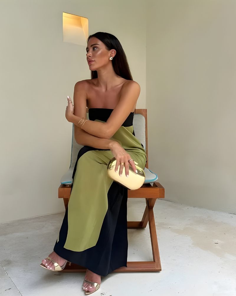 Robe longue imprimée artistique — vue 7