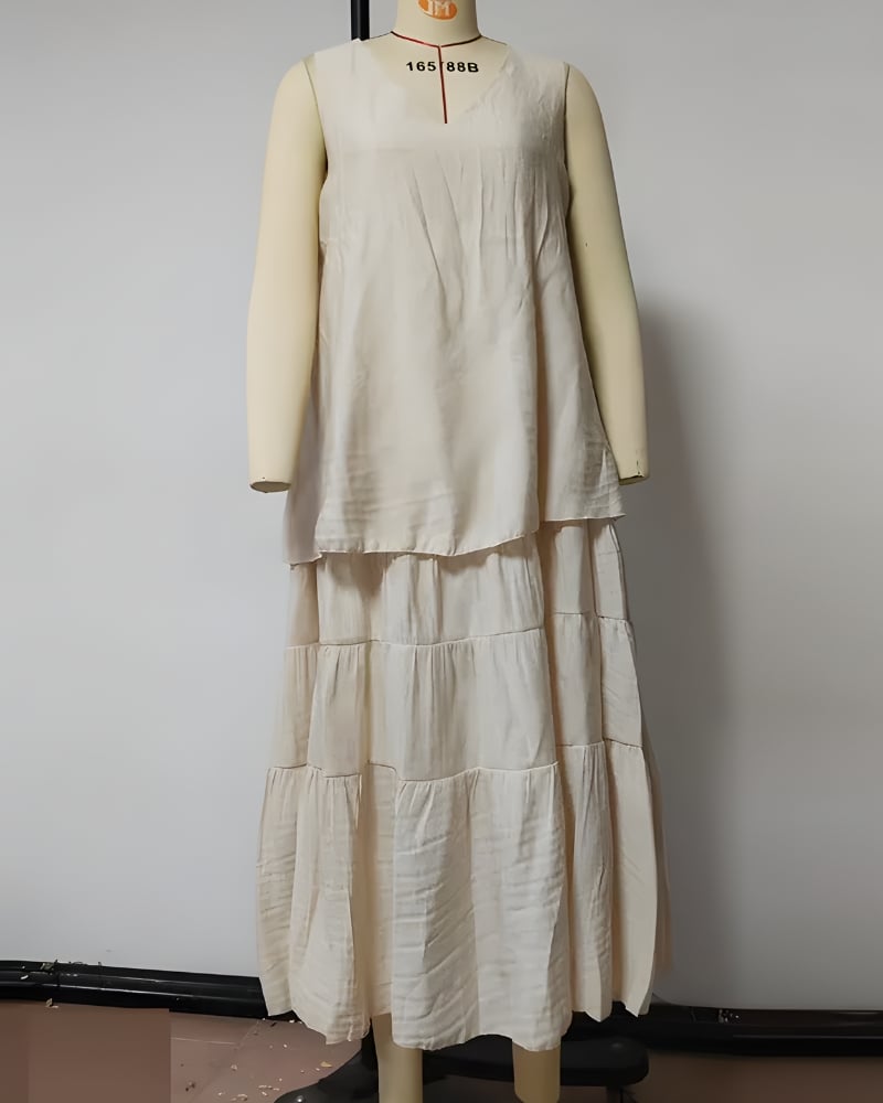 Robe longue plage unie bohème — vue 2