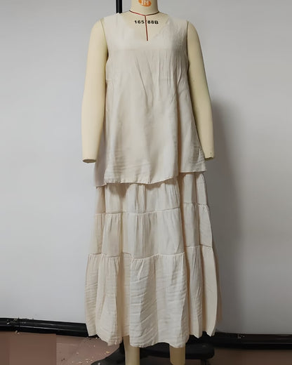 Robe longue plage unie bohème — vue 2