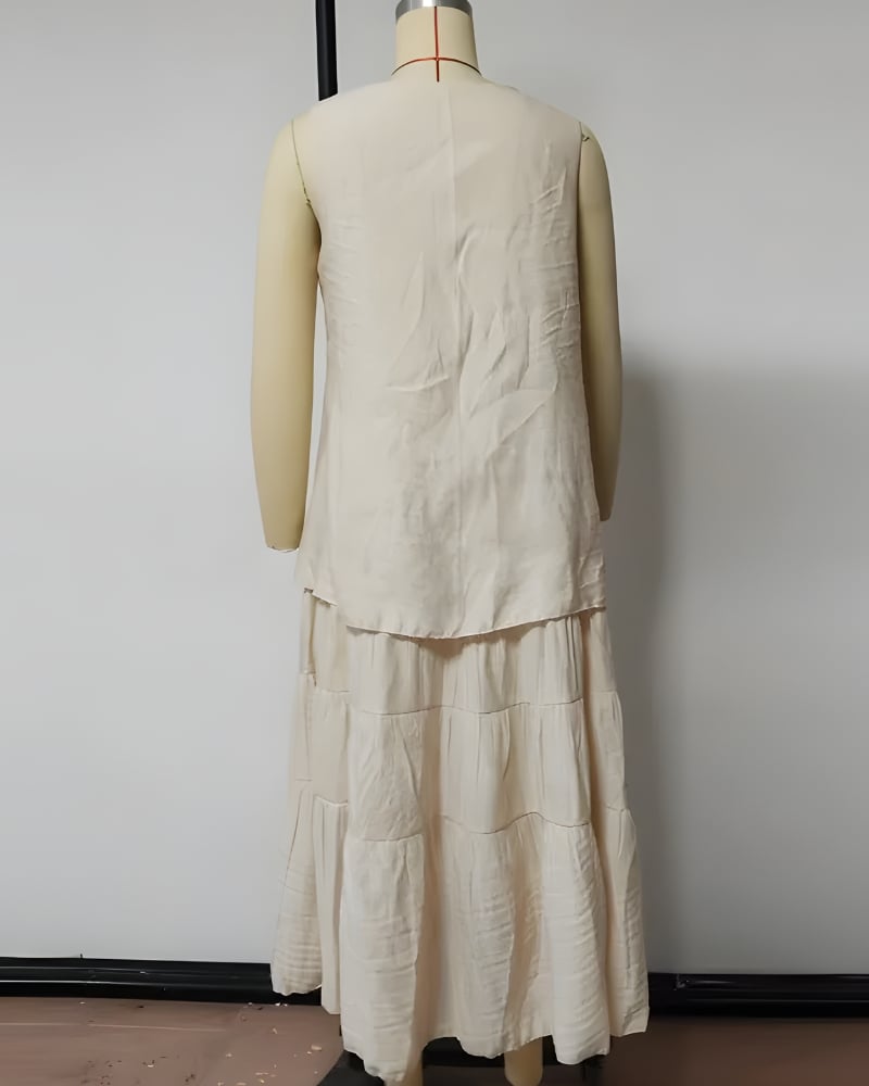 Robe longue plage unie bohème — vue 3