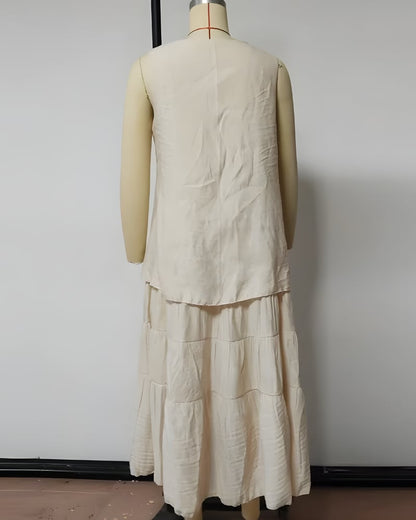 Robe longue plage unie bohème — vue 3