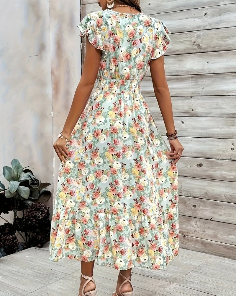 Robe longue bohème fleurie estivale — vue 6