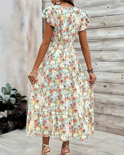 Robe longue bohème fleurie estivale — vue 6