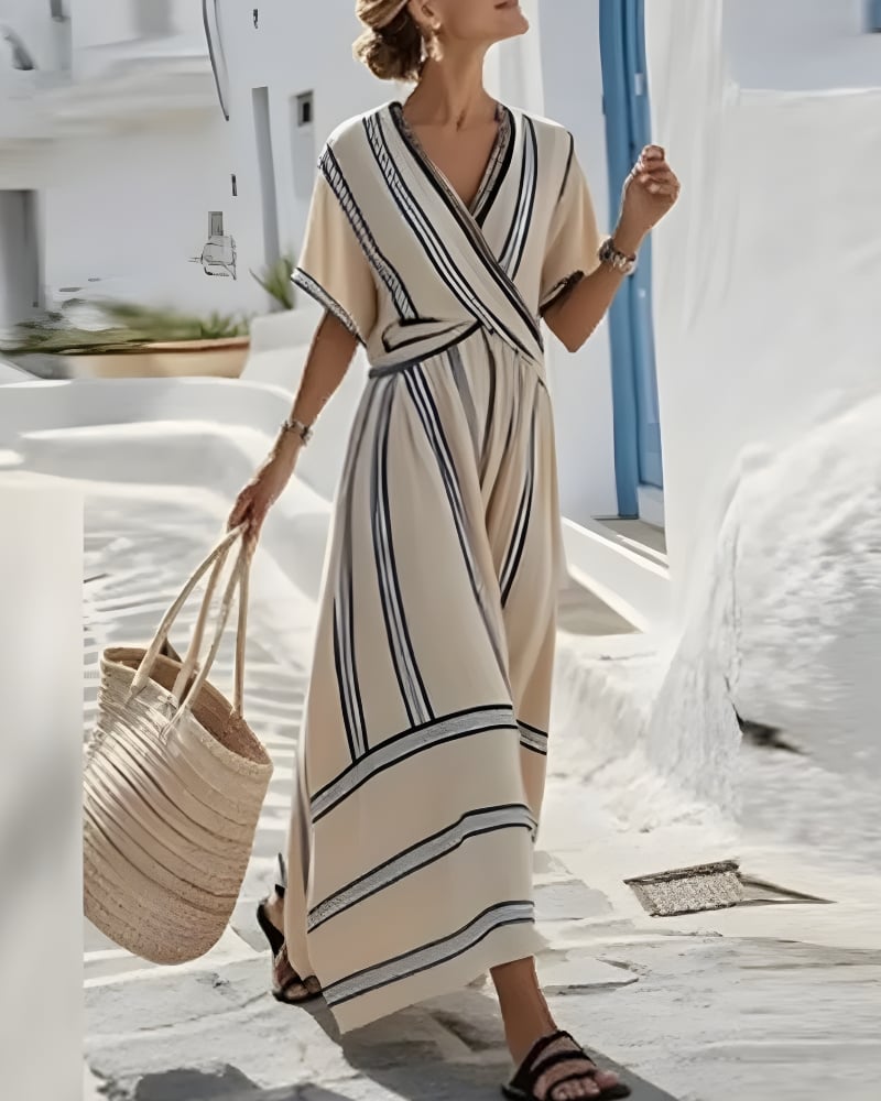 Robe longue rayure bohème — vue 3
