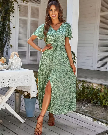 Robe longue vintage imprimé fleuri — vue 2