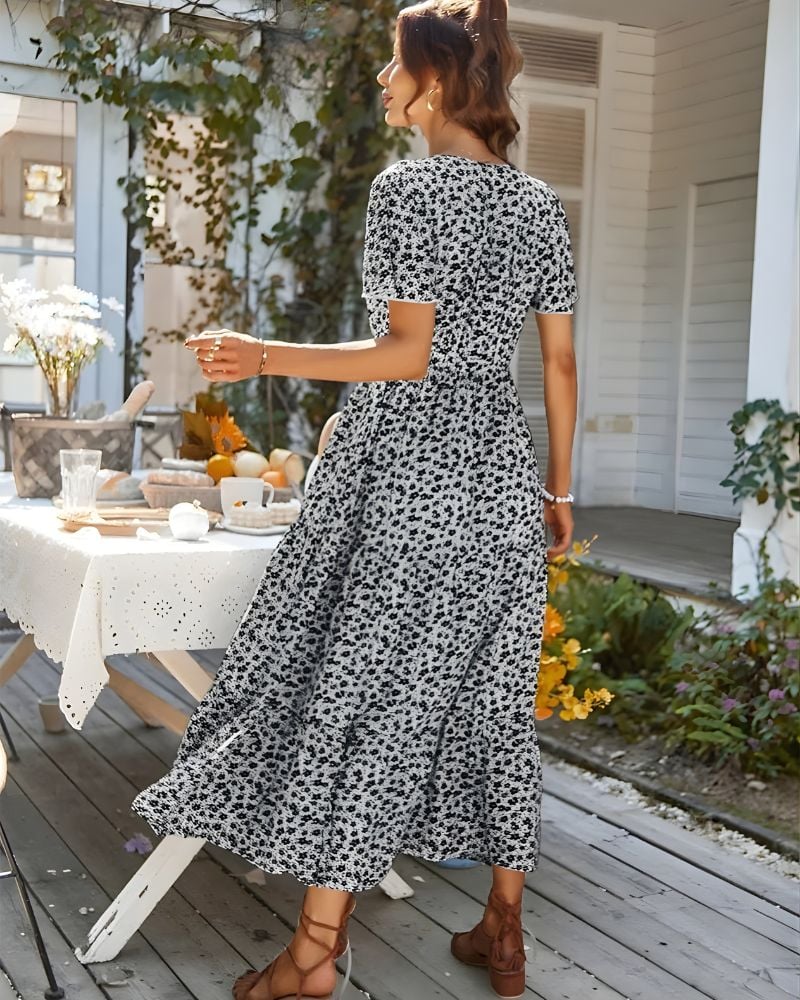 Robe longue vintage imprimé fleuri — vue 4