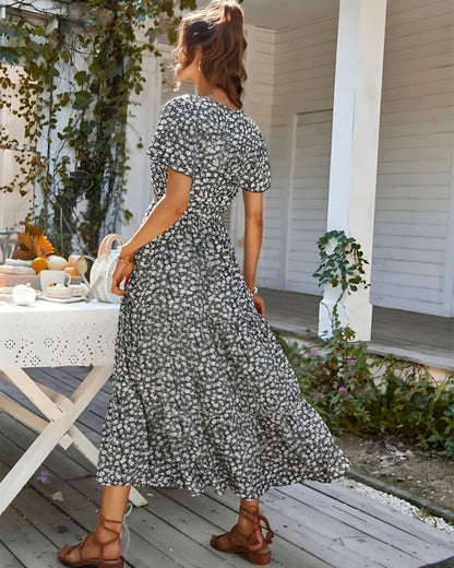 Robe longue vintage imprimé fleuri — vue 6