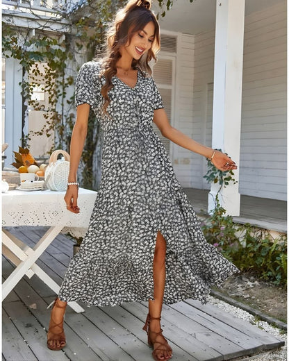Robe longue vintage imprimé fleuri — vue 7