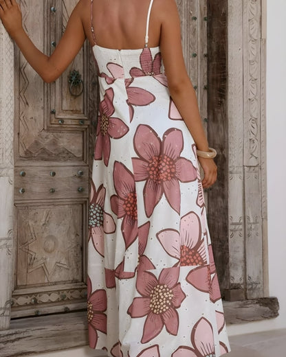 Robe bohème longue imprimé floral romantique — vue 12