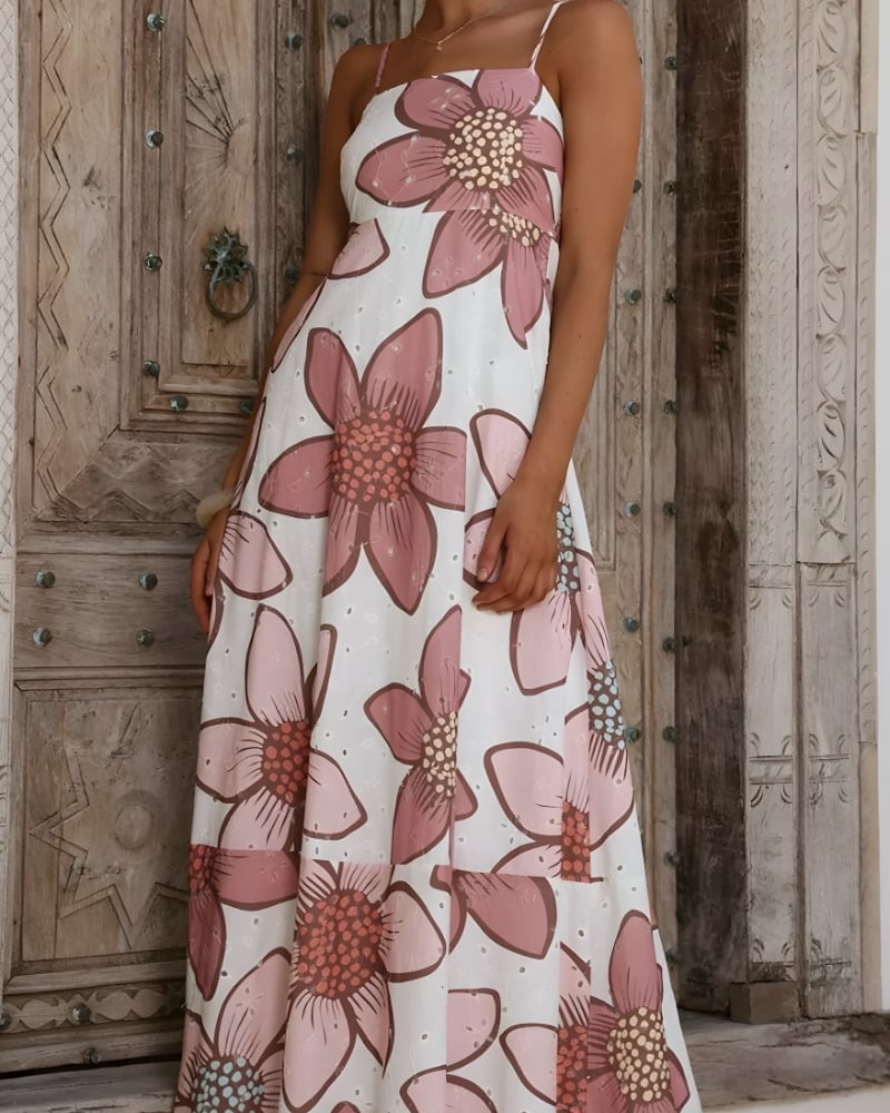 Robe bohème longue imprimé floral romantique — vue 14