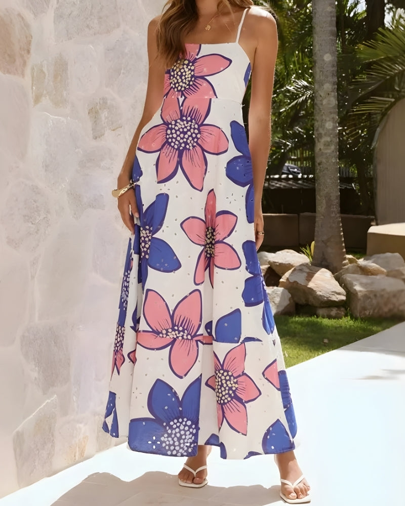 Robe bohème longue imprimé floral romantique — vue 10